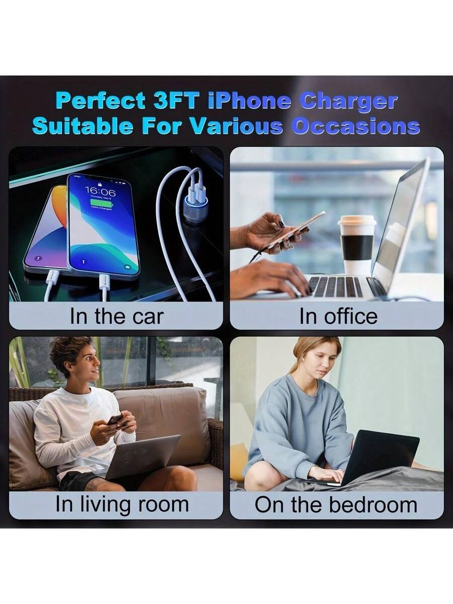 20W Fast PD Charging Cable- Lightning Cables Compatible With Apple 14 13 12 11 Pro Max Mini 14 8 Plus X XR XS USB C Cable For Gaming And Earphone Accessories With Quick Charge And Sync