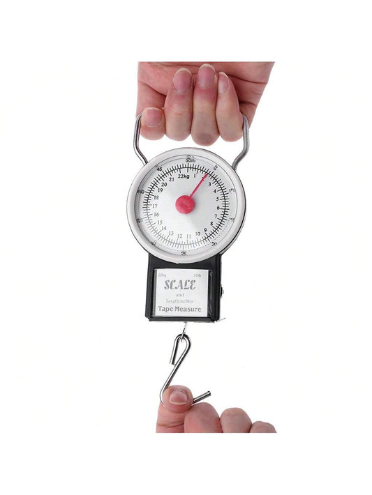 22kg/50lb Portable Hanging Scale Balance Fish Hook Weighing Balance Kitchen With Measuring Tape Measure Fishing Scales