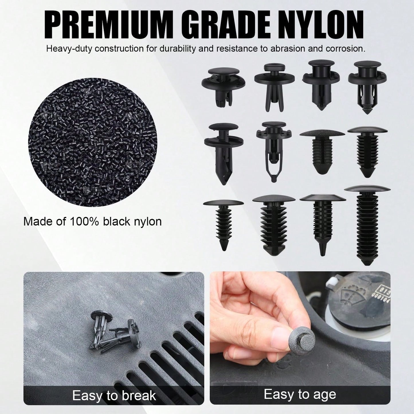 240pcs Car Plastic Push Pin Rivet Fasteners, Assortment Universal Retainer Clips Push Type Retainers Set In Case With Remover Tool