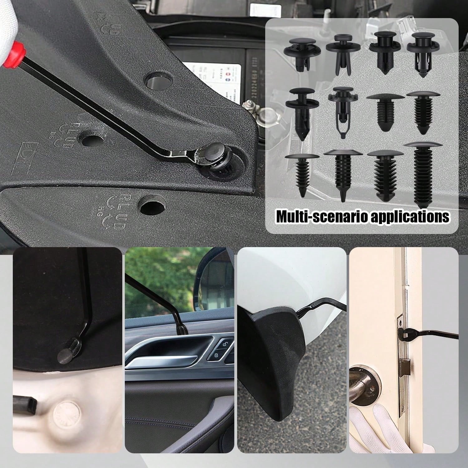 240pcs Car Plastic Push Pin Rivet Fasteners, Assortment Universal Retainer Clips Push Type Retainers Set In Case With Remover Tool