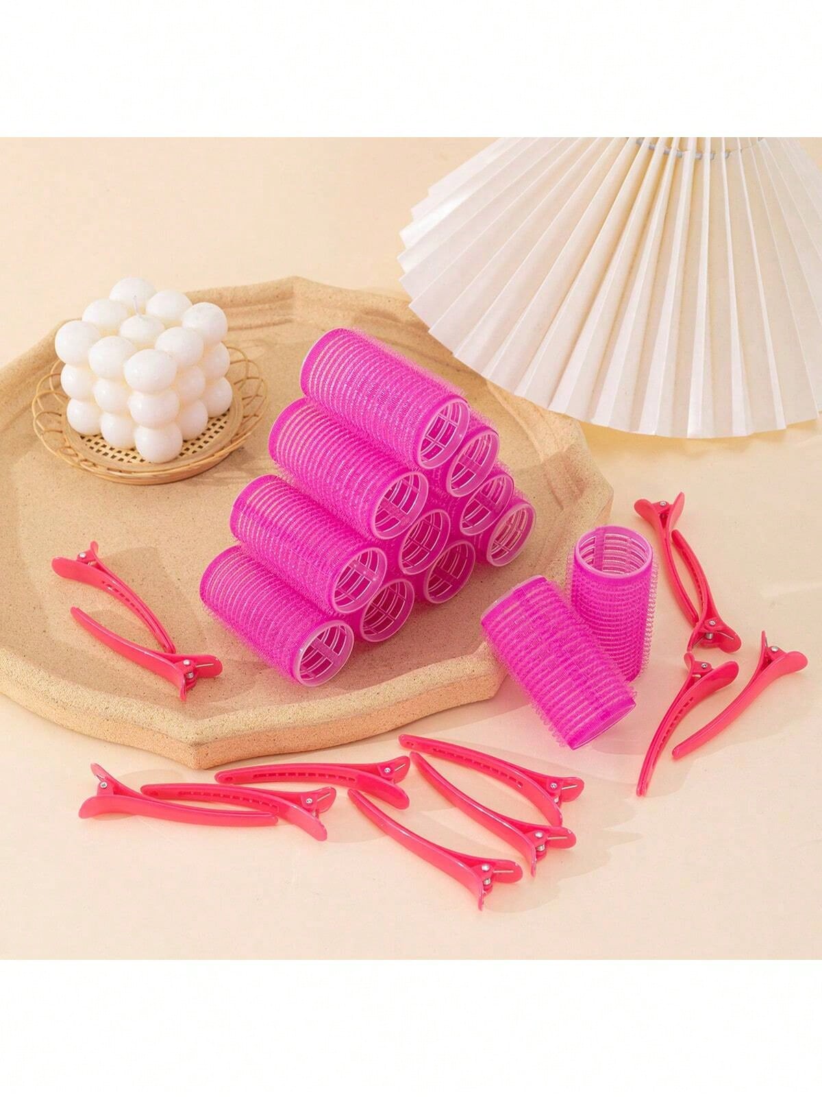 24pcs/3sets Self-Locking Hair Curlers Set, Suitable For Short To Medium Length Hair. Self-Locking Hair Curlers Set, Heatless Hair Curlers Set With Clips, Suitable For Fine To Coarse Hair. Hair Curlers