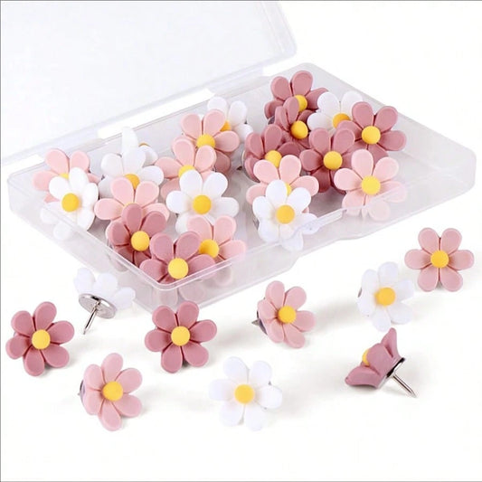25/12 Acrylic Flower Decorative Push Pins- Cute Flower-Shaped Push Pins, Creative Office Decor, Perfect For Photo Walls, Cork Boards And Office Decoration. These Colorful Flower Push Pins Are Ideal F