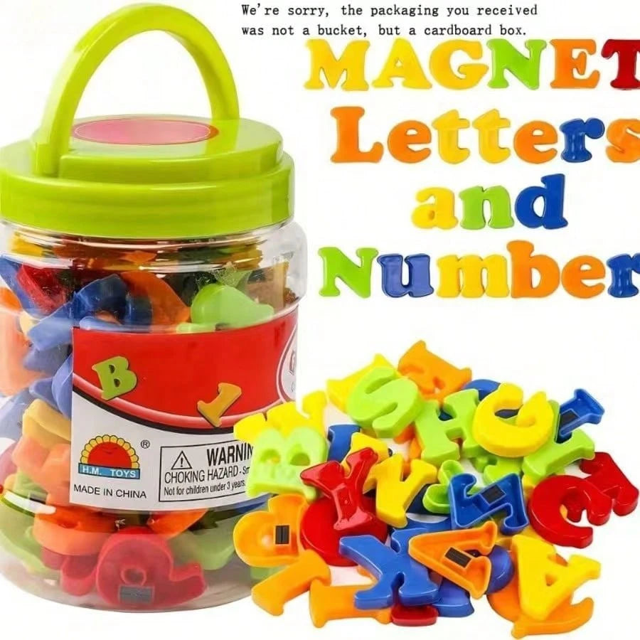 26 Pieces Magnetic English Alphabet Letters, Colorful Uppercase ABC Fridge Magnets For Kids, Montessori Educational Early Learning Toys, Preschool Spelling Learning Game, Toddler Refrigerator Magnetic