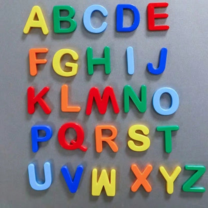 26 Pieces Magnetic English Alphabet Letters, Colorful Uppercase ABC Fridge Magnets For Kids, Montessori Educational Early Learning Toys, Preschool Spelling Learning Game, Toddler Refrigerator Magnetic