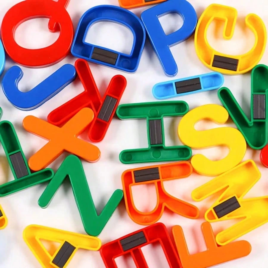 26 Pieces Magnetic English Alphabet Letters, Colorful Uppercase ABC Fridge Magnets For Kids, Montessori Educational Early Learning Toys, Preschool Spelling Learning Game, Toddler Refrigerator Magnetic