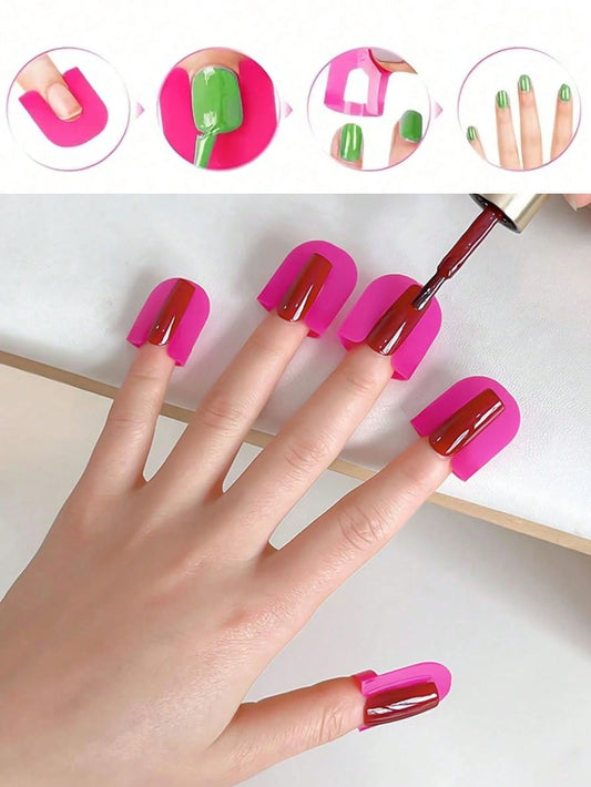 26pcs 10 Sizes U-Shaped Nail Protection Covers, Nail Polish Spill-Proof Pads, Manicure Supplies, Nail Art Tools, Back To School, Manicure, Nail Tools (Suitable For Press-On Nails)