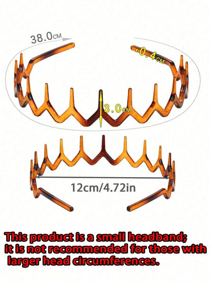 2pcs/1pc Women's Minimalist Zigzag Headband, Can Be Used As Headband, Hairband, Styling Accessory, Travel Essential, Suitable For Women And Girls Daily Wear, Casual Occasions, Commuting And Vacation