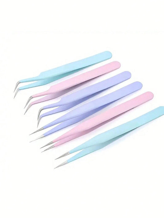2pcs 2 Pieces High Precision Stainless Steel Tweezers, Straight Tip Tweezers For Home, Beauty, School, Art Supplies And DIY Projects,Nail Supplies,Nail Tools,Nail Art Tools,Back To School,Nails,Nail T