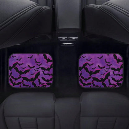 2pcs/4pcs Car Floor Mats, Full-Coverage Universal Mats For The Front And Rear Seats Of Cars, Suitable For SUVs,, Sedans, And Trucks, With Purple Bat Print Halloween Decoration