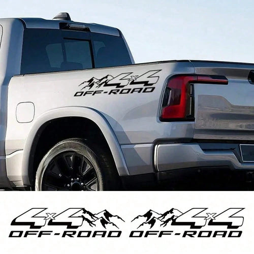 2pcs 4X4 Off-Road Vehicle Truck Trunk Stickers, Vinyl Decorative Stickers, Suitable For Car Body Decoration Accessories