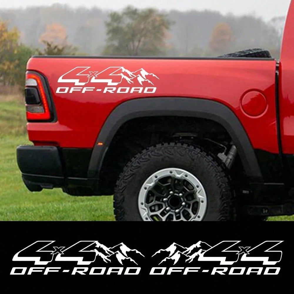 2pcs 4X4 Off-Road Vehicle Truck Trunk Stickers, Vinyl Decorative Stickers, Suitable For Car Body Decoration Accessories