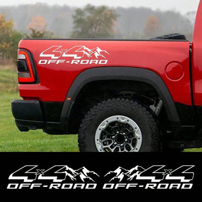 2pcs 4X4 Off-Road Vehicle Truck Trunk Stickers, Vinyl Decorative Stickers, Suitable For Car Body Decoration Accessories