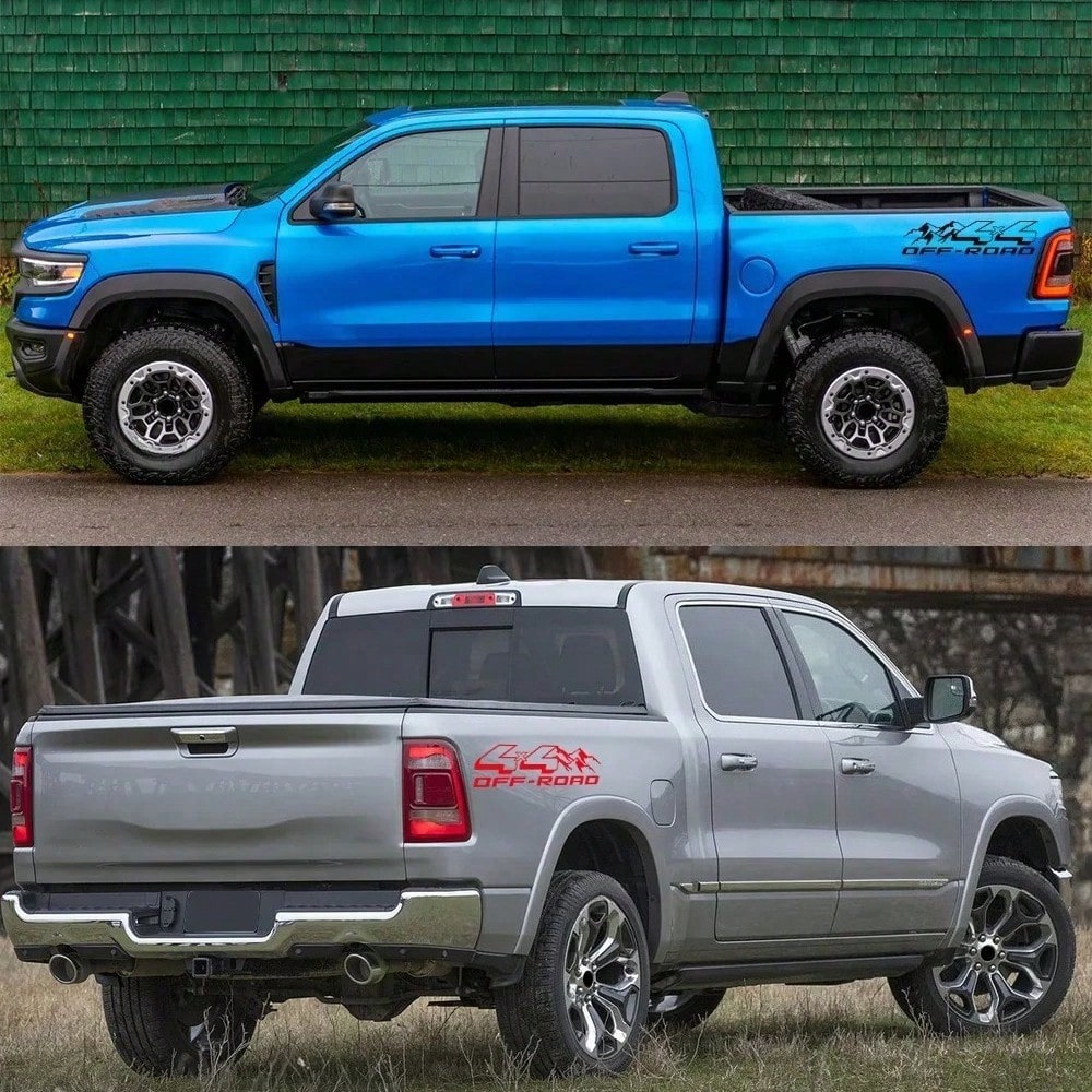 2pcs 4X4 Off-Road Vehicle Truck Trunk Stickers, Vinyl Decorative Stickers, Suitable For Car Body Decoration Accessories