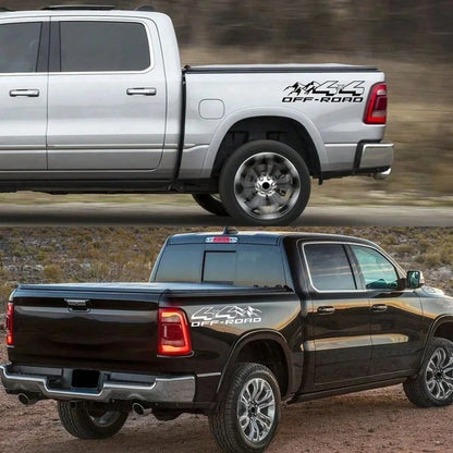2pcs 4X4 Off-Road Vehicle Truck Trunk Stickers, Vinyl Decorative Stickers, Suitable For Car Body Decoration Accessories
