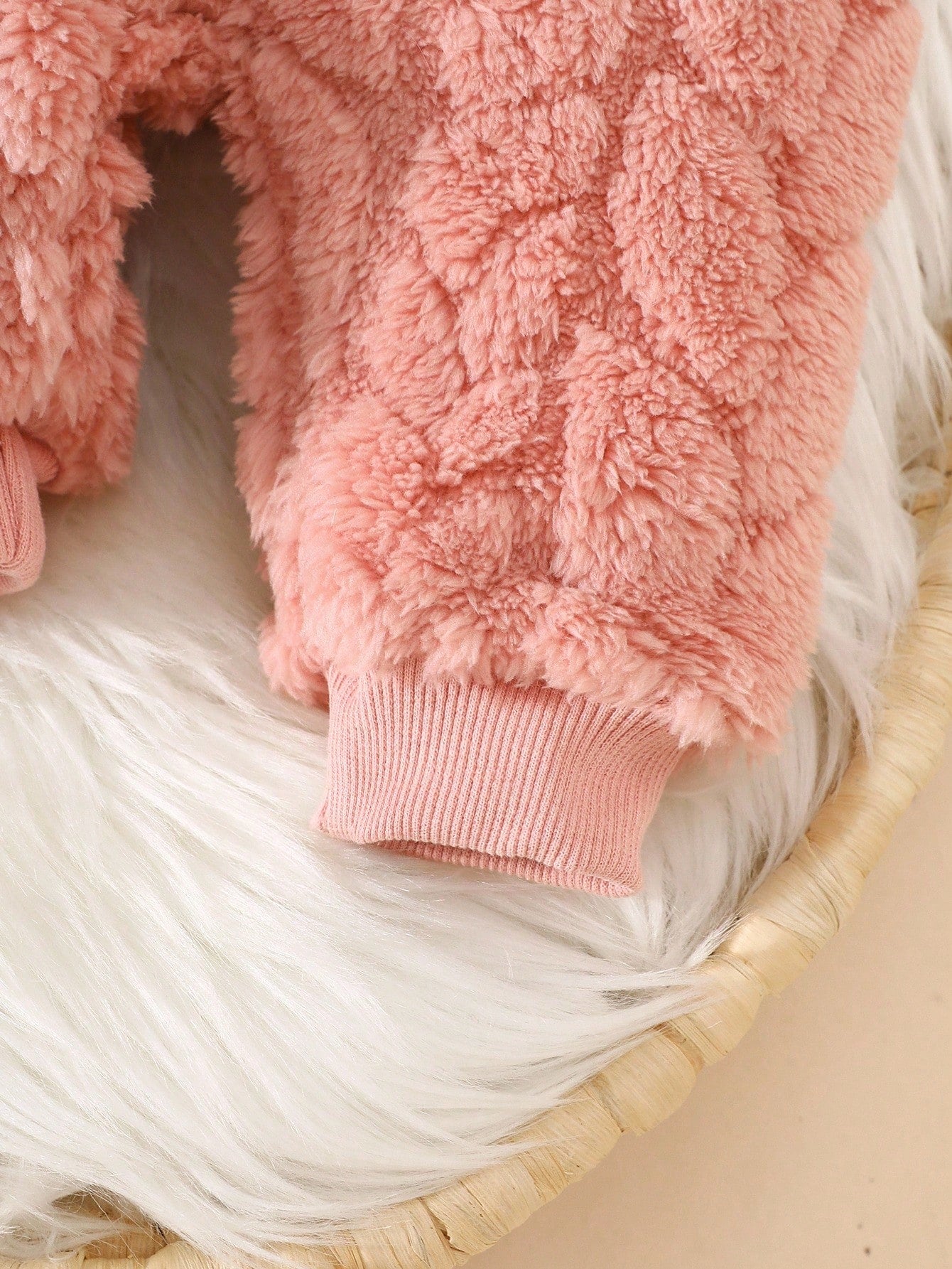 2pcs Baby Clothes Set, Cute Bear Head Pattern Sweatshirt And Fuzzy Long Pants, Sweet And Adorable, Autumn/Winter Fall