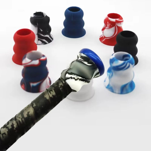 2pcs Baseball Bat Silicone Grip Sleeves, Anti-Slip Shock Absorbing Bat Handle Covers, Comfortable Replacement Grips For Baseball/Softball Bats, Random Color Assorted
