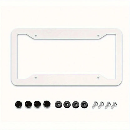 2pcs Black Leopard Print Stainless Steel License Plate Frames, Premium Auto Decor With Covers & Screws For US Vehicles, Ideal For Car Customization Lovers,Car Cover,Car Must Haves,Gifts,Car Decor,Car