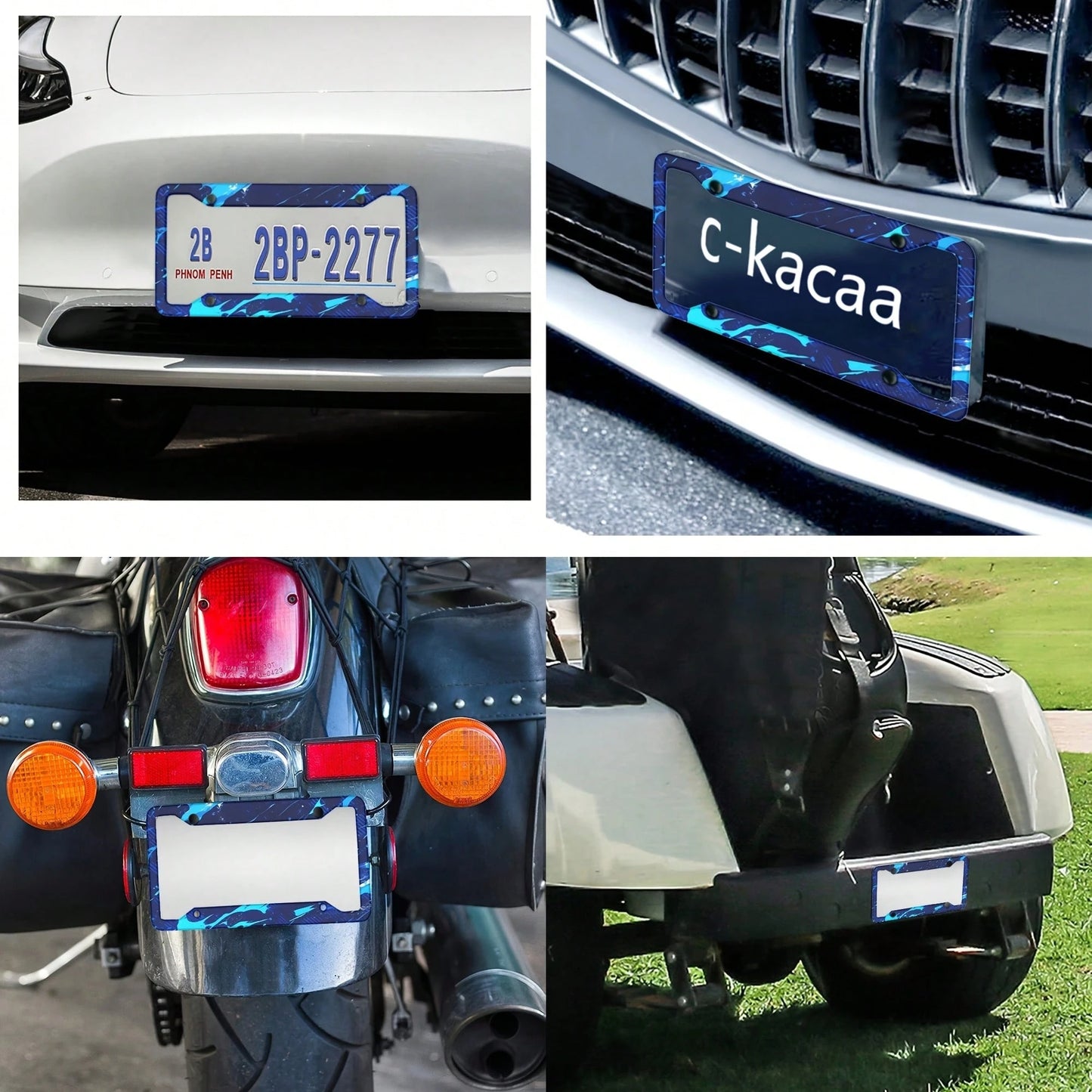 2pcs Black Leopard Print Stainless Steel License Plate Frames, Premium Auto Decor With Covers & Screws For US Vehicles, Ideal For Car Customization Lovers,Car Cover,Car Must Haves,Gifts,Car Decor,Car