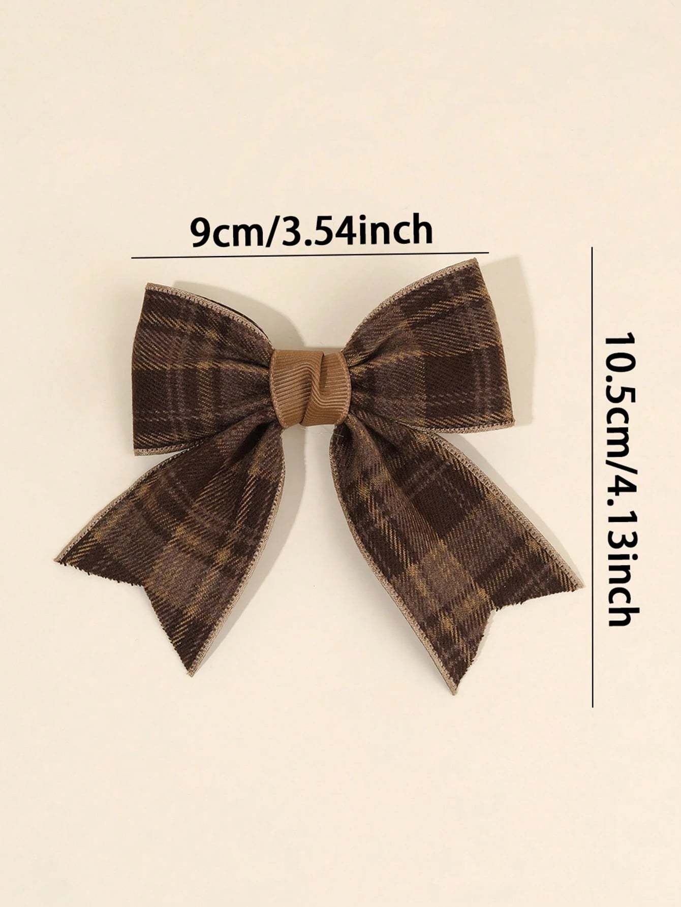 2pcs Brown Plaid Hair Bows For Girls Khaiki Bow Alligator Clips With Fully Lined Elegant Bow Hair Clips With Tail Girls Fall Winter Daily Headpiece Kids Baby Hair Accessories