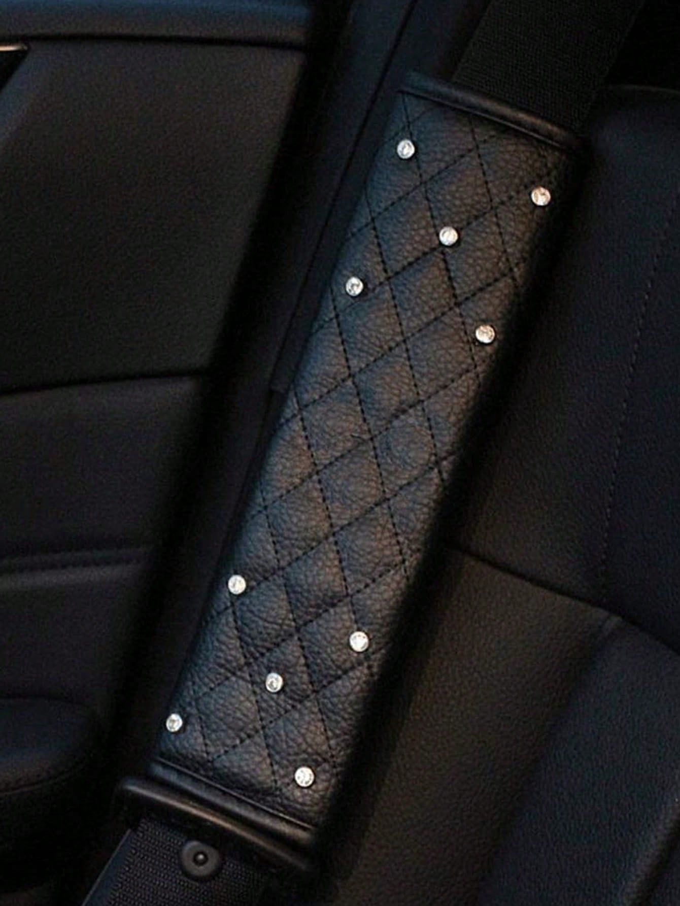 2PCS Car Diamond Seat Belt Shoulder Protector, Bling Bling Crystal Cover Pad, Comfortable Auto Accessories For Women, Universal Fit