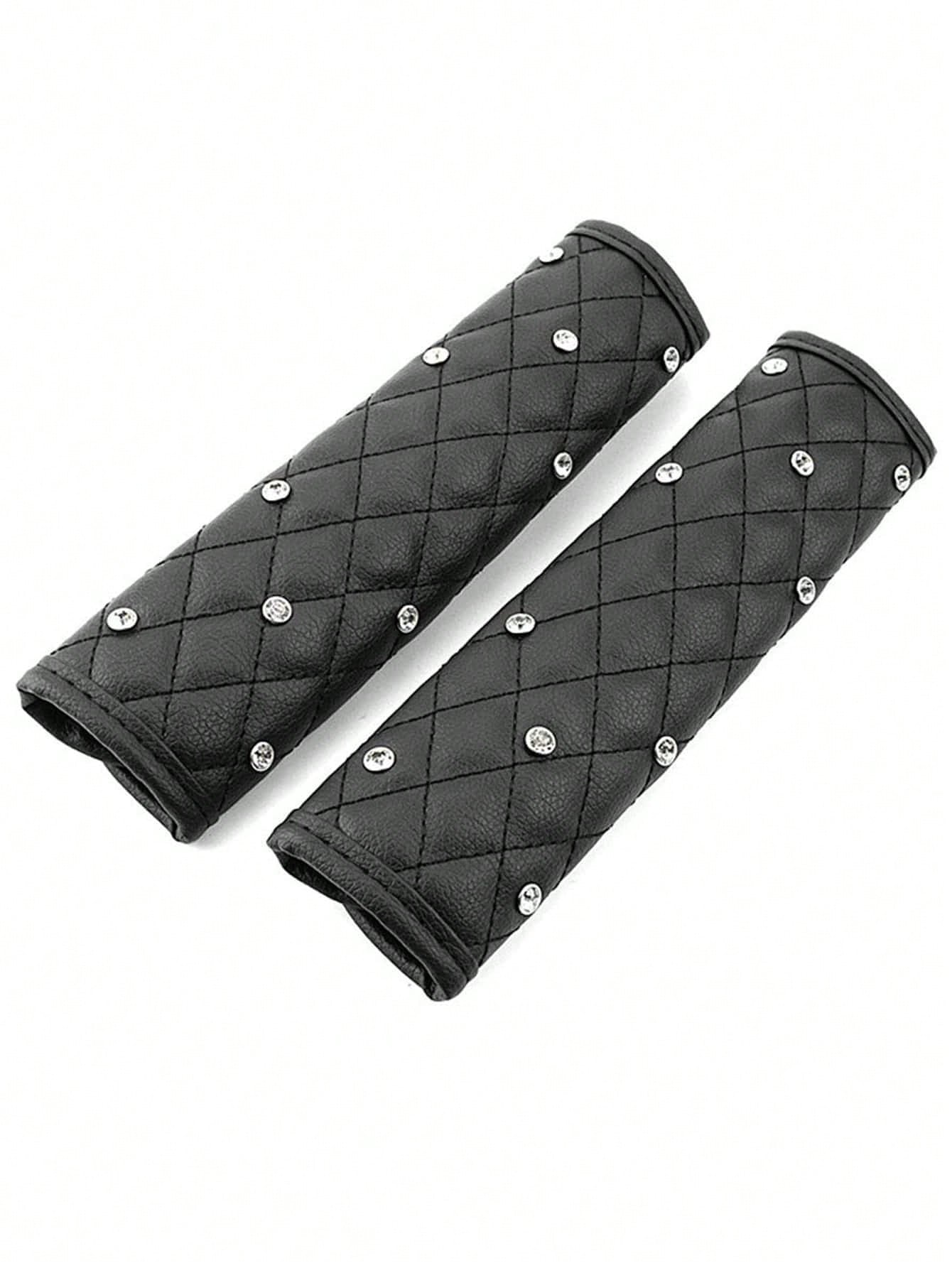 2PCS Car Diamond Seat Belt Shoulder Protector, Bling Bling Crystal Cover Pad, Comfortable Auto Accessories For Women, Universal Fit