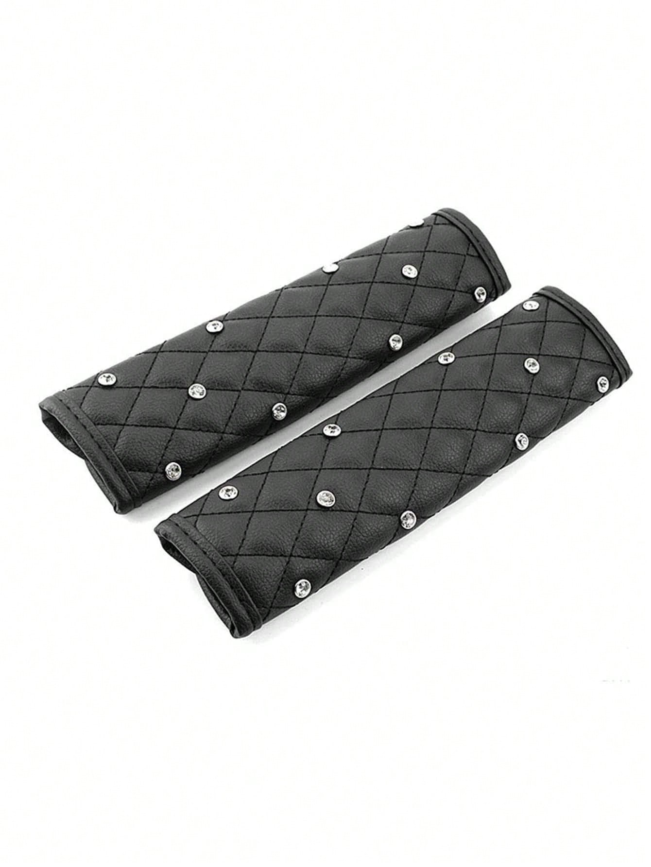 2PCS Car Diamond Seat Belt Shoulder Protector, Bling Bling Crystal Cover Pad, Comfortable Auto Accessories For Women, Universal Fit