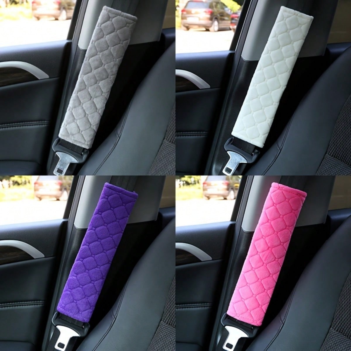 2Pcs Car Seat Belt Shoulder Pads, Soft And Breathable Shoulder Protectors, Suitable For Cars, Trucks, SUVs, And Trucks. Universal Seat Belt Shoulder Pads, Unisex Car Interior Accessories, Car Interior