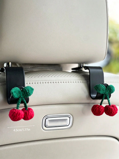 2pcs Car Storage Cherry Hook Car Rear Seat Back Hook Car Interior Storage Supplies