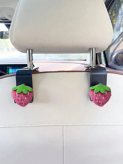 2pcs Car Storage Cherry Hook Car Rear Seat Back Hook Car Interior Storage Supplies