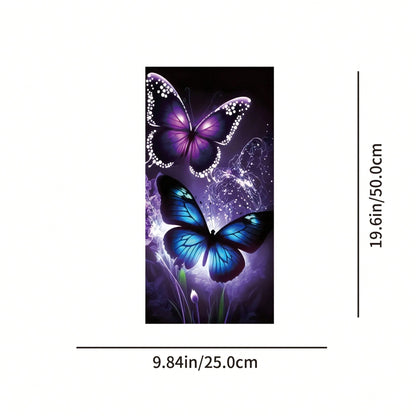 2pcs Creative Butterfly & Flower Car Decals- Vinyl B-Pillar Protector Stickers For Cars, Walls & Windows- Durable, Easy Apply
