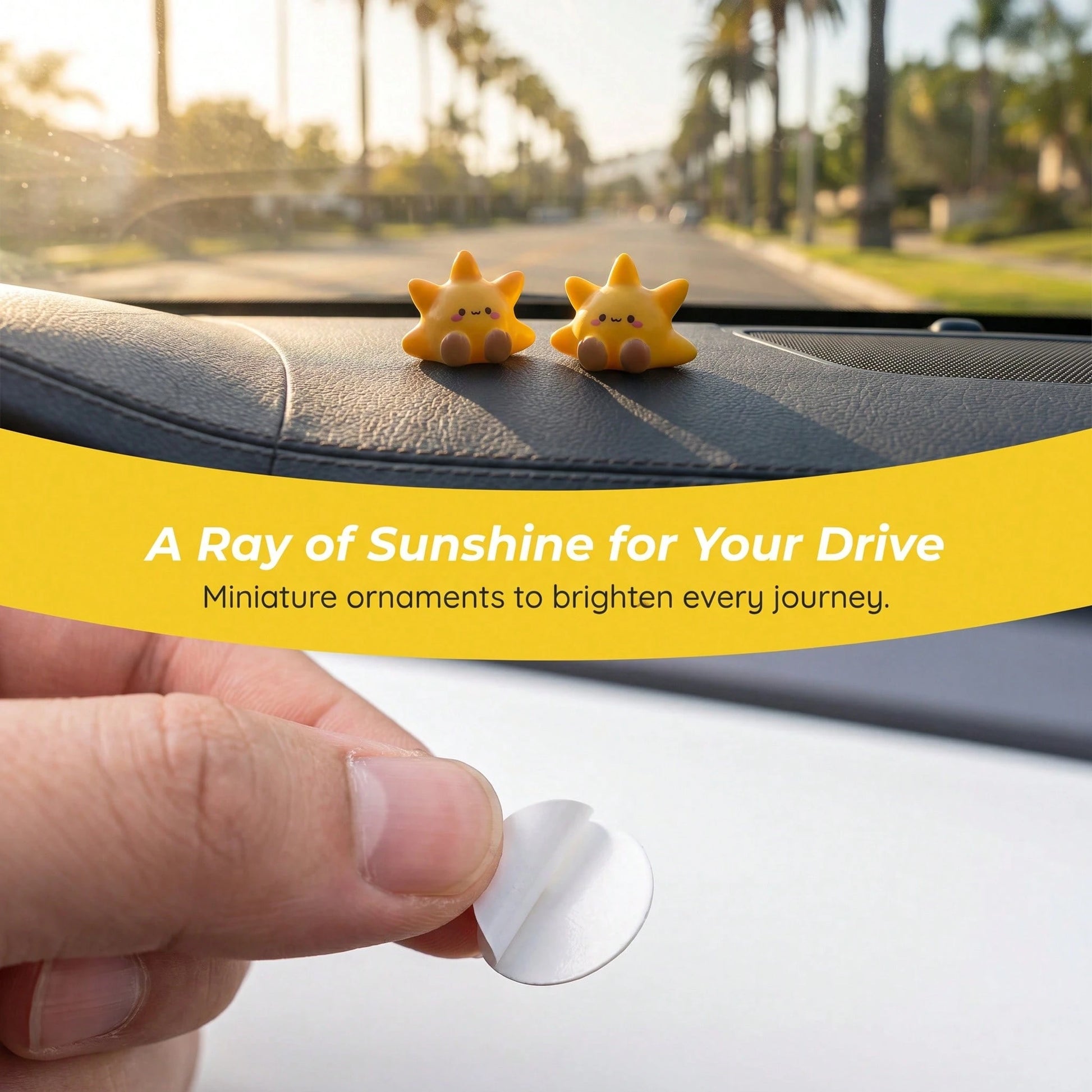 2pcs Cute Healing Small Adorable Car Ornaments DIY Decoration Accessories