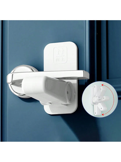 2pcs Door Knob Lock & Drawer Lock, Child Safety Lock, Anti-Pinch Hand Device, No Drill Door Lock, Pet Proof