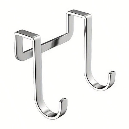 2pcs Double Hook Bedside Cabinet Hooks, Door Back Hooks, Bathroom Kitchen Clothing Hooks, No-Drill Door Side Clothing Towel Hooks