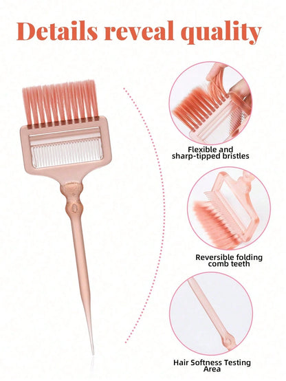2pcs Hair Styling Tool Set, Professional Hair Dyeing Tools, Dyeing Bowl And Coloring Brush, Non-Slip Base And Non-Slip Handle Design, Easy To Clean, Reusable, Suitable For Hair Salons And Beauty Parlo