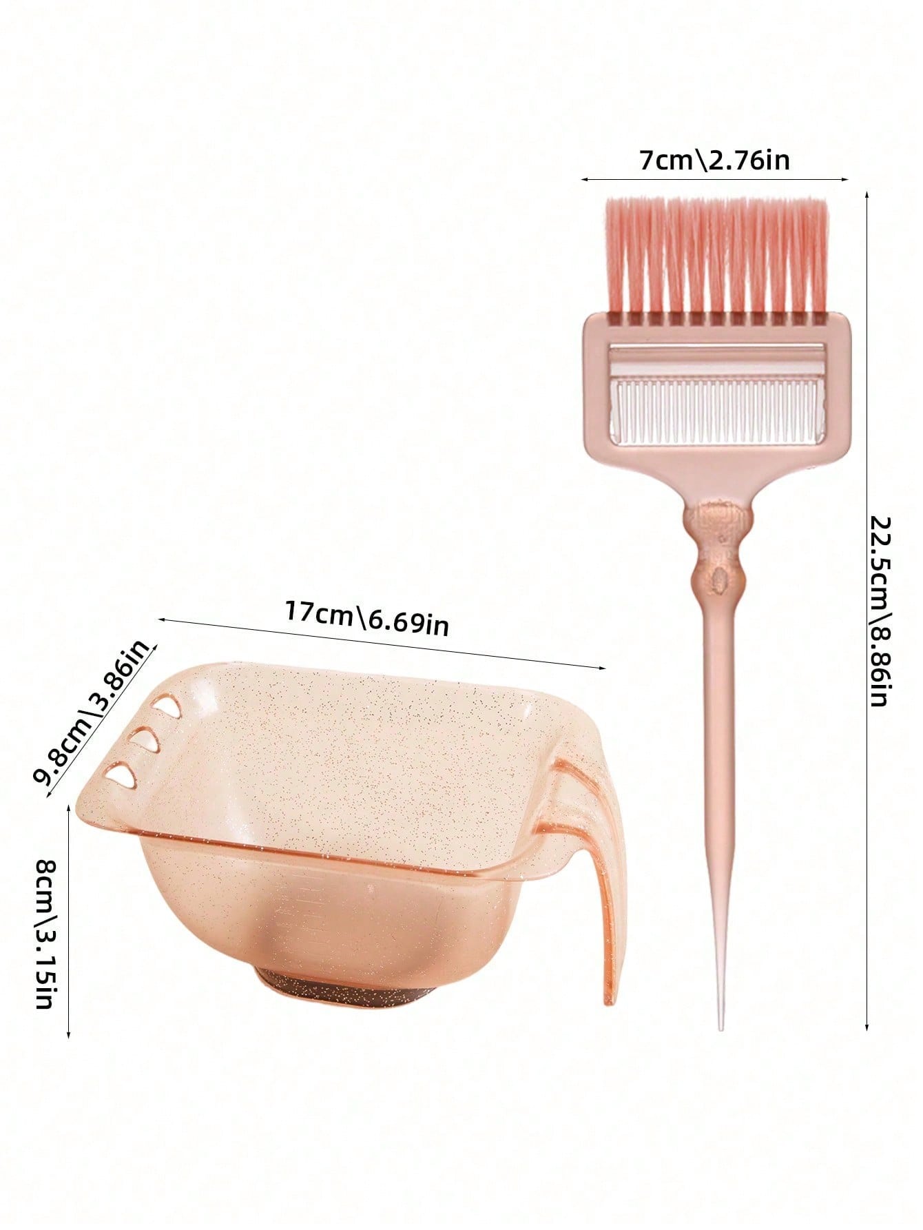 2pcs Hair Styling Tool Set, Professional Hair Dyeing Tools, Dyeing Bowl And Coloring Brush, Non-Slip Base And Non-Slip Handle Design, Easy To Clean, Reusable, Suitable For Hair Salons And Beauty Parlo