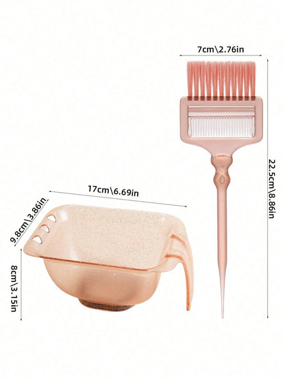 2pcs Hair Styling Tool Set, Professional Hair Dyeing Tools, Dyeing Bowl And Coloring Brush, Non-Slip Base And Non-Slip Handle Design, Easy To Clean, Reusable, Suitable For Hair Salons And Beauty Parlo