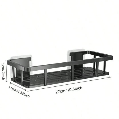 2pcs Hole-Free Bathroom Storage Rack, Waterproof Bathroom Adhesive Shelf, Shampoo And Shower Gel Rack, Multi-Function Hanging Rack, Storage Rack, Shower Rack (Black), Shower Rack