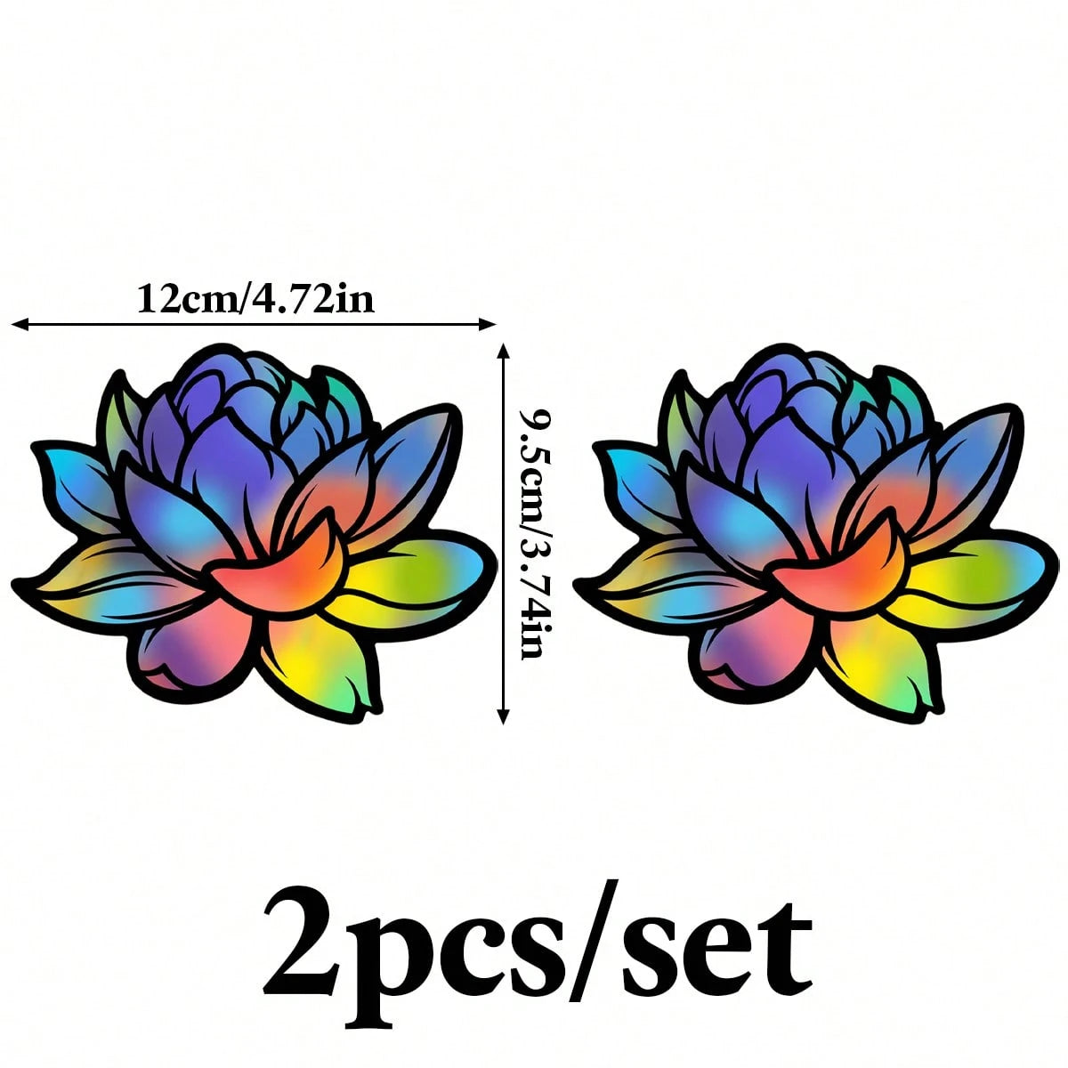 2Pcs Lotus Flower Car Sticker, Waterproof Floral Decal For Car Window Laptop Water Bottle, Cute Aesthetic Vehicle Decor Accessory