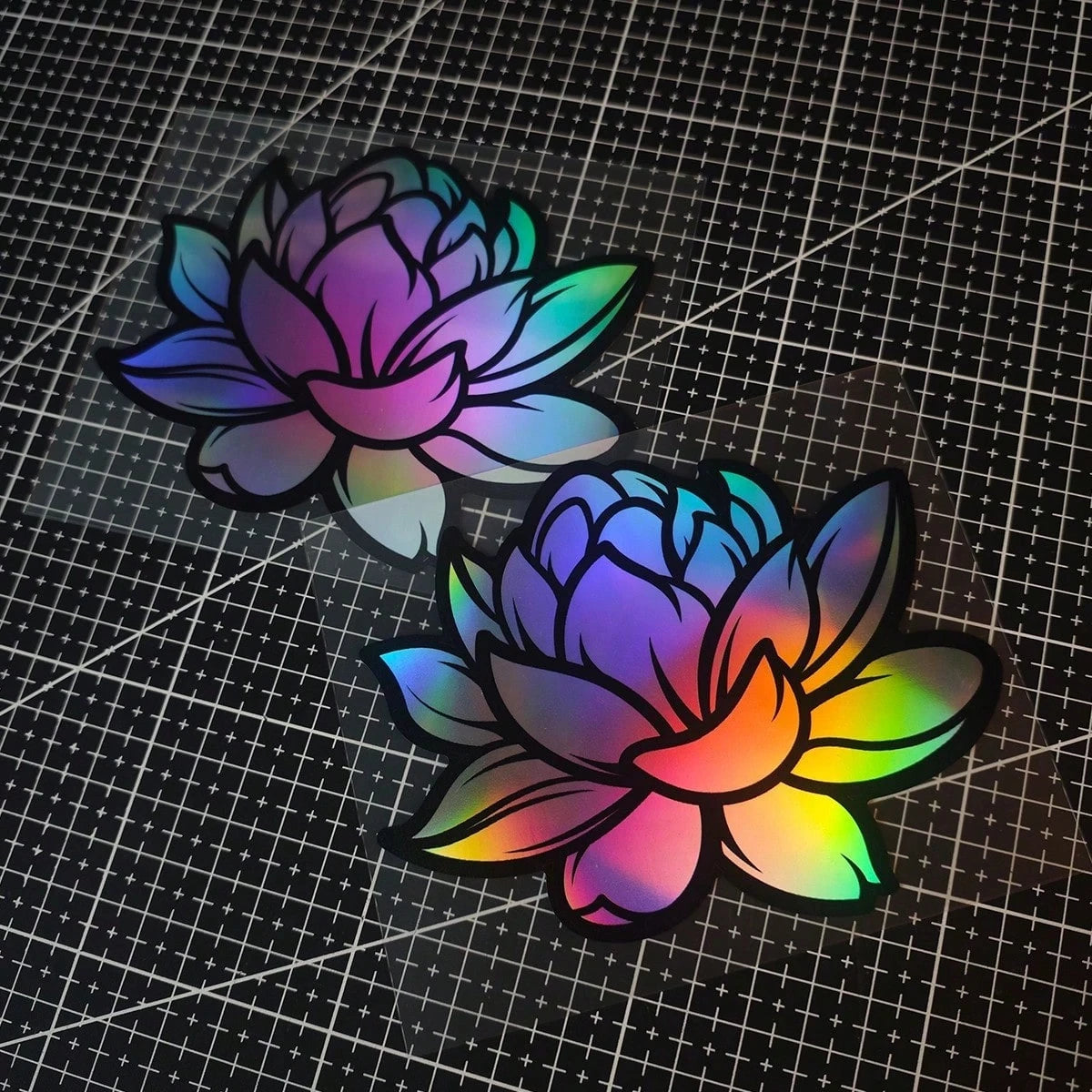 2Pcs Lotus Flower Car Sticker, Waterproof Floral Decal For Car Window Laptop Water Bottle, Cute Aesthetic Vehicle Decor Accessory