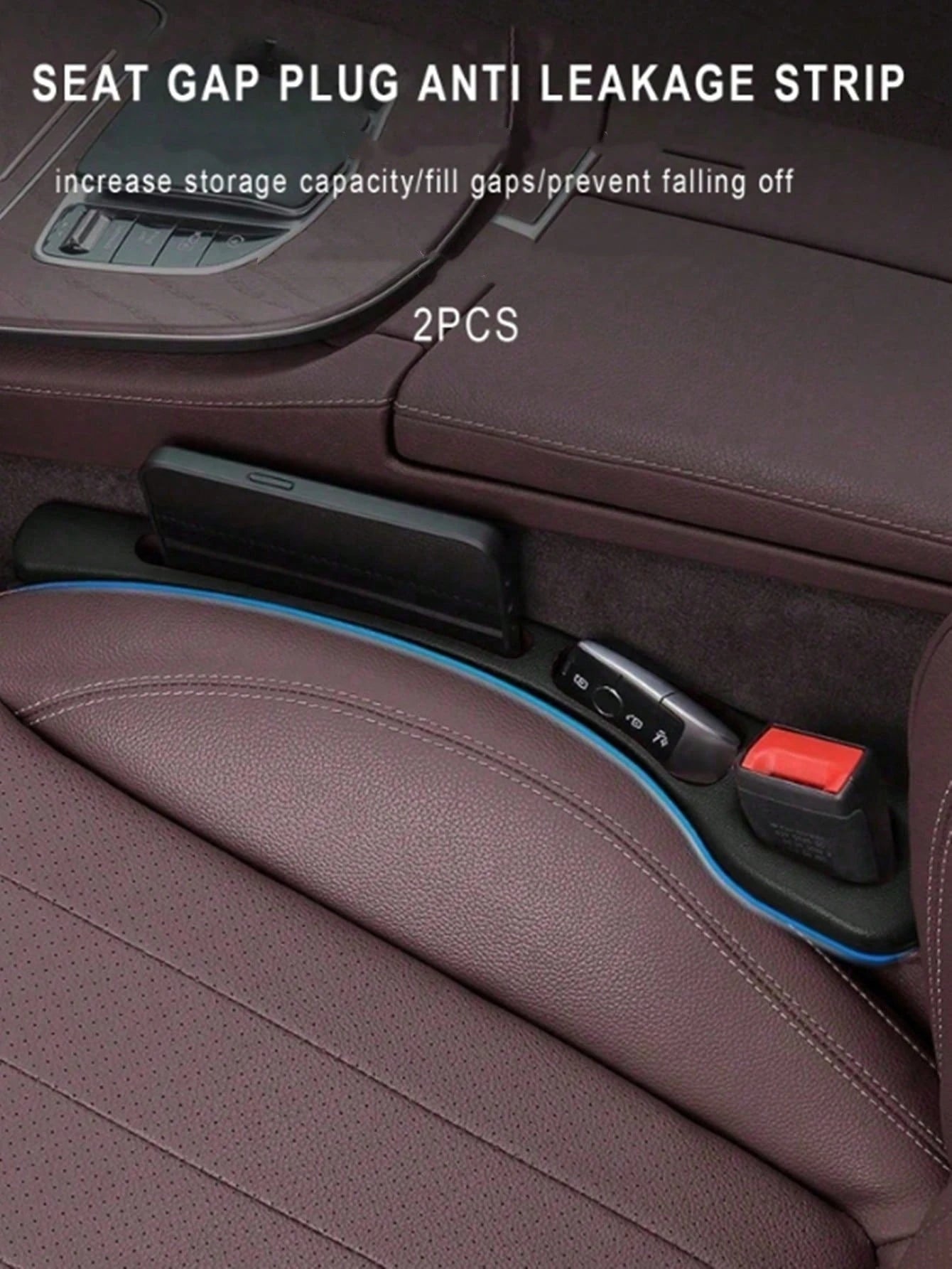 2pcs New Black Car Seat Gap Filler Strips, PVC Material To Fill Crevices, Anti-Leakage, Car Interior Accessories