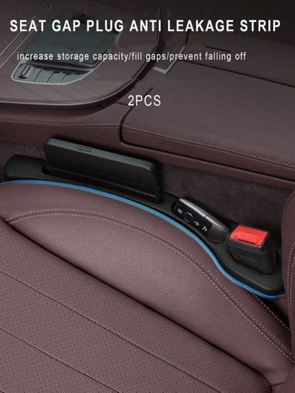 2pcs New Black Car Seat Gap Filler Strips, PVC Material To Fill Crevices, Anti-Leakage, Car Interior Accessories
