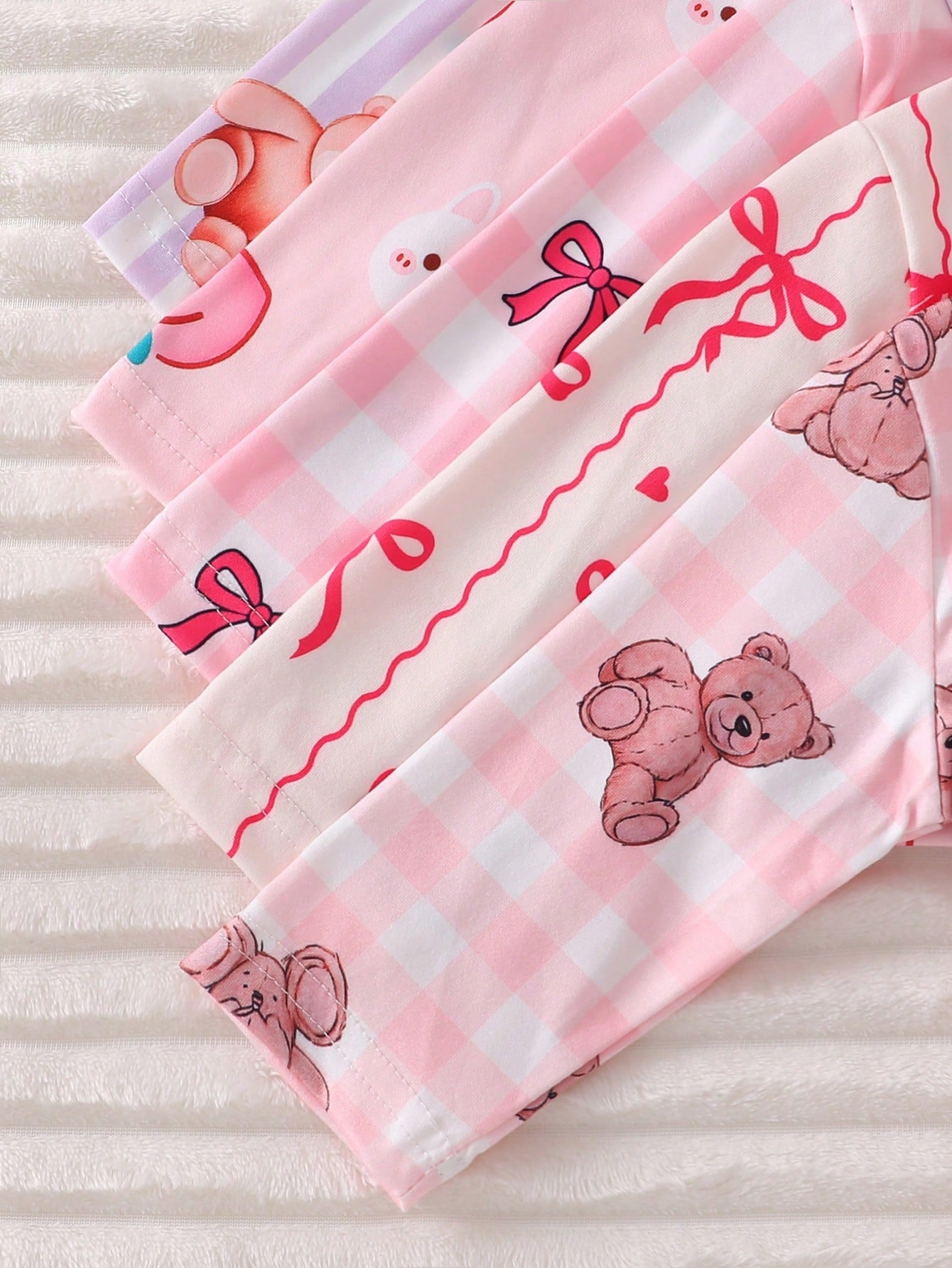 2pcs Newborn Baby Girls' Cute Bow Print Long Sleeve Top And Pants Casual Comfortable Homewear Set