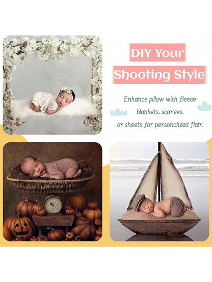 2pcs Newborn Photography Butterfly Posing Pillow Basket Filler & Positioner For Babies DIY Newborn Professional Photography Prop Baby Shower Easter Gift Things For Girls/Boys