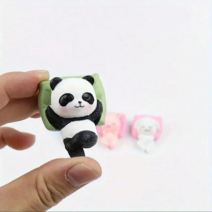 2pcs Panda Car Dashboard Decor, Suitable For Car Center Console Decoration, Can Be Paired With Rearview Mirror For Interior Decoration, Cute And Charming Decorative Item, Suitable For Home, Garden And