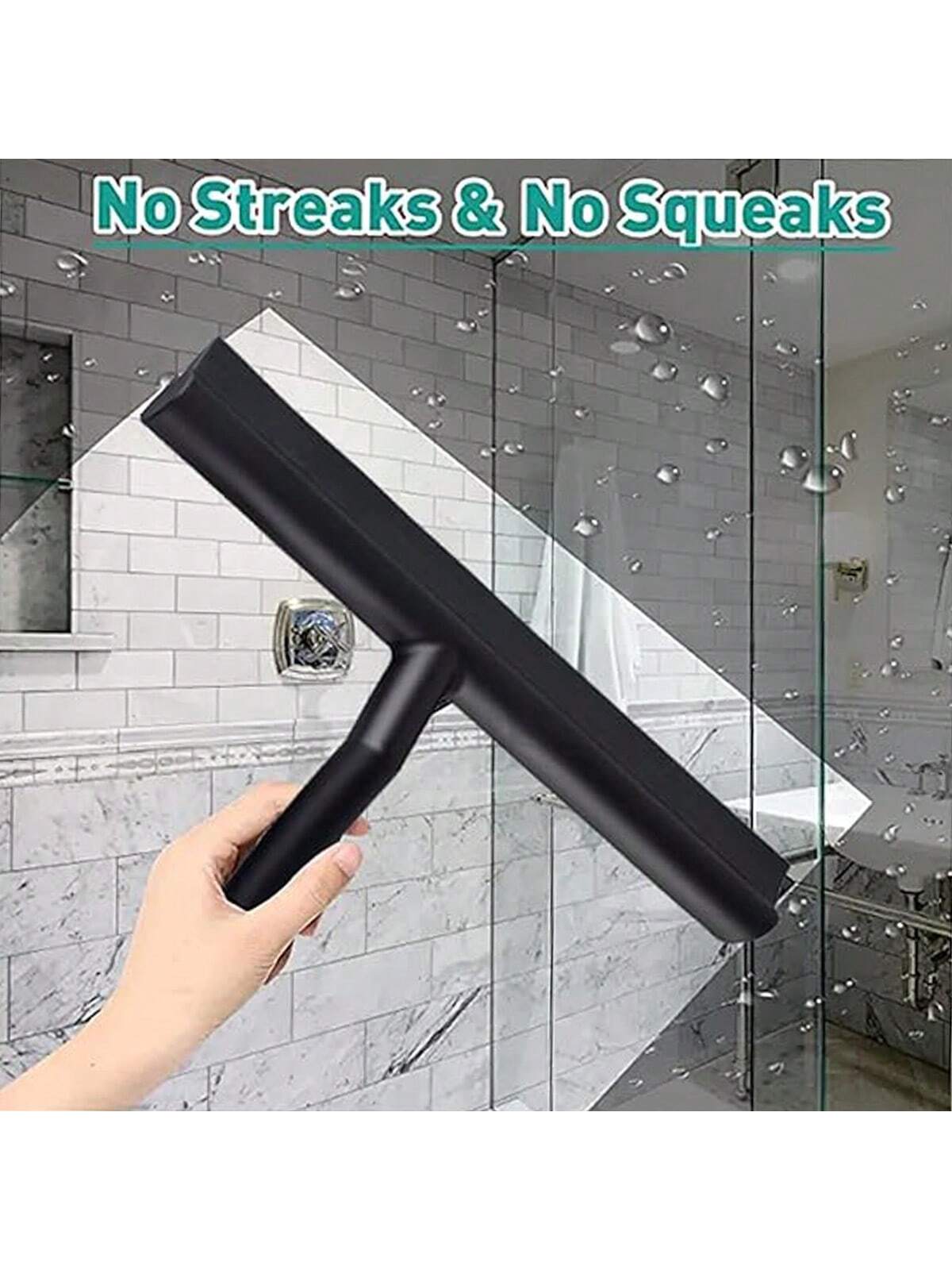 2pcs Portable Silicone Scraper With Hook Glass Wiper, Suitable For Shower Doors, Bathrooms, Windows And Car Glass, Cleaning Tool Home Bathroom Decor Fall Decor Back To School
