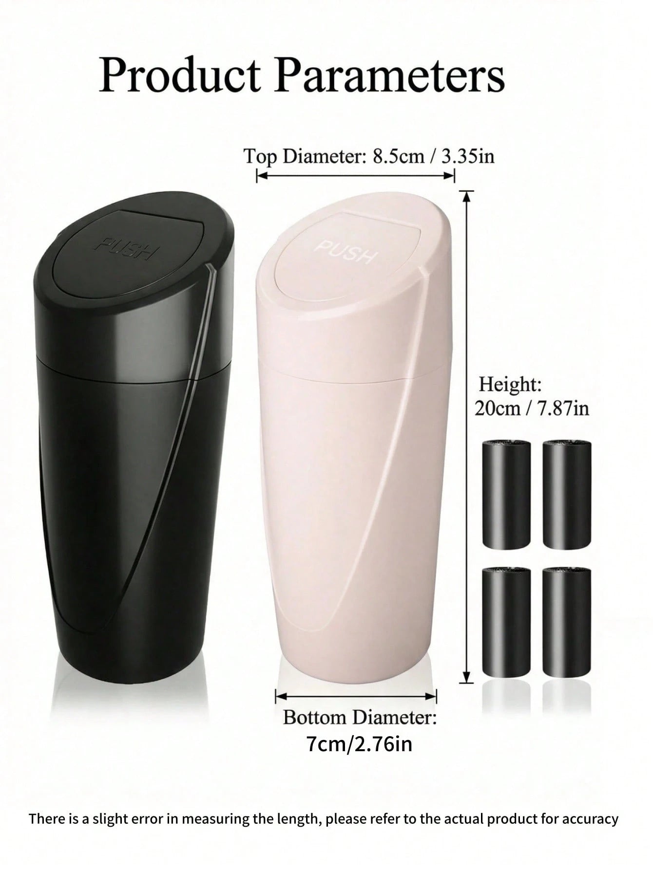 2pcs/Set 1pc Car Trash Can With Lid- Car Cup Holder Trash Can- Mini Leak-Proof Car Trash Can- Front & Rear Seat Car Organizer- Essential Small Accessory For Car, Home & Office (1pc Trash Can + 2 R