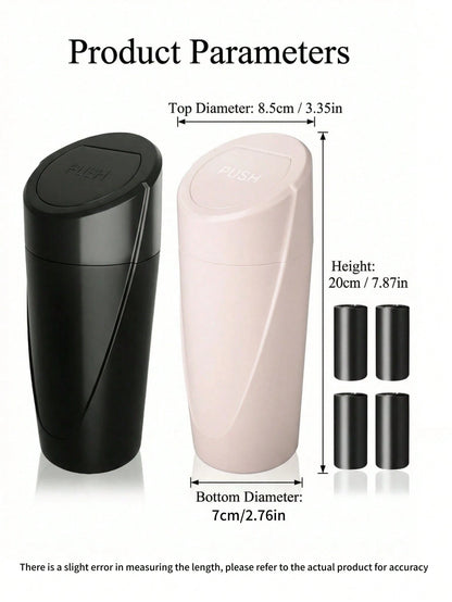 2pcs/Set 1pc Car Trash Can With Lid- Car Cup Holder Trash Can- Mini Leak-Proof Car Trash Can- Front & Rear Seat Car Organizer- Essential Small Accessory For Car, Home & Office (1pc Trash Can + 2 R