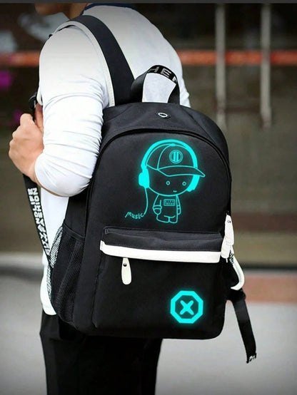 2pcs/Set Minimalist Casual Business Backpack Set,Including Shoulder Bag And Chest Bag, Containing 1 Large Fluorescent Backpack- Oxford Cloth Material