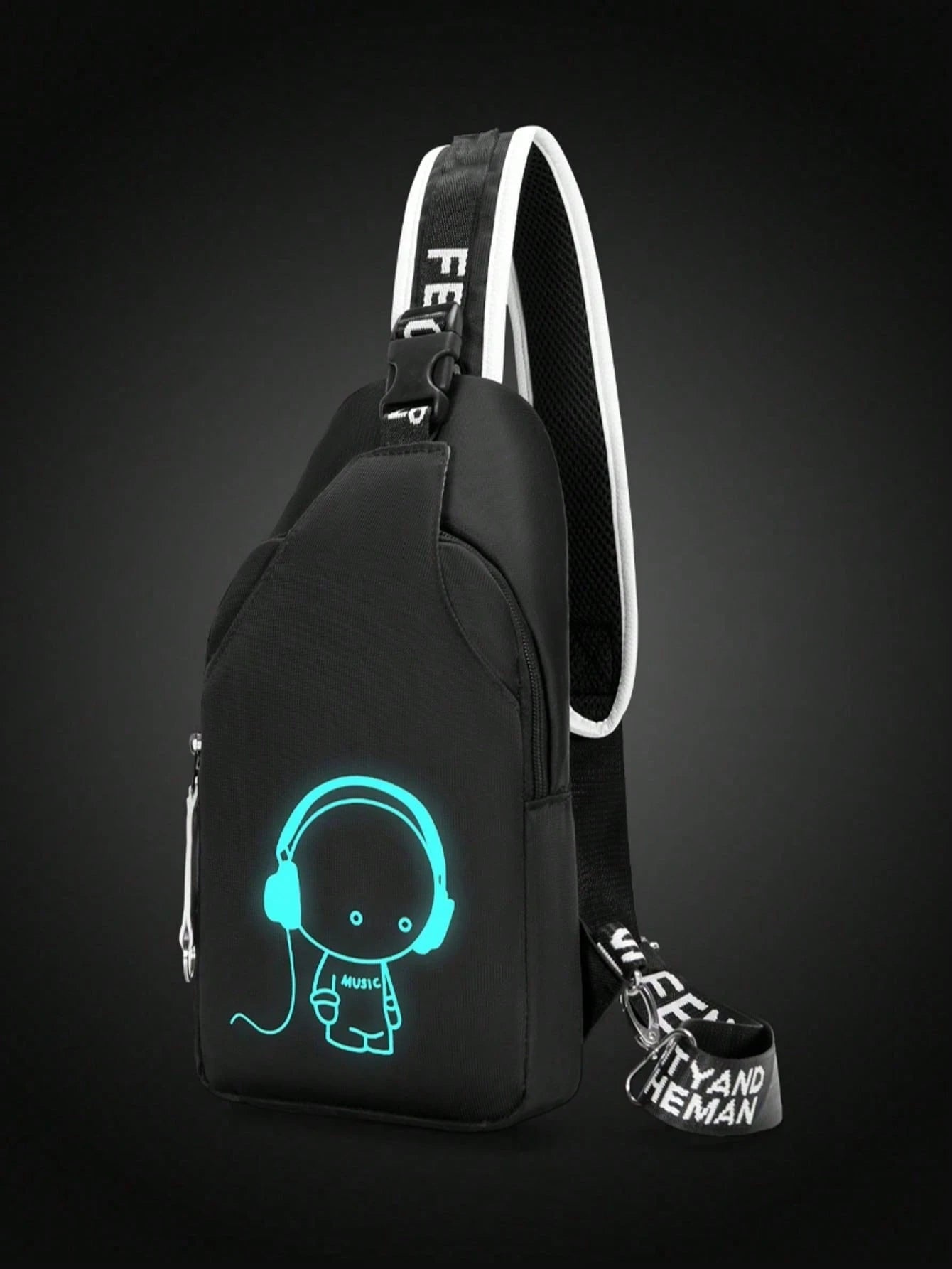 2pcs/Set Minimalist Casual Business Backpack Set,Including Shoulder Bag And Chest Bag, Containing 1 Large Fluorescent Backpack- Oxford Cloth Material