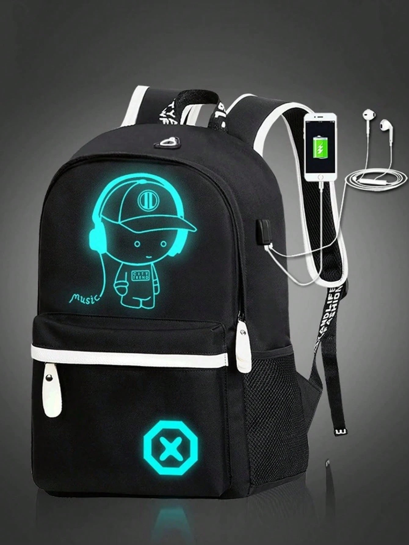 2pcs/Set Minimalist Casual Business Backpack Set,Including Shoulder Bag And Chest Bag, Containing 1 Large Fluorescent Backpack- Oxford Cloth Material
